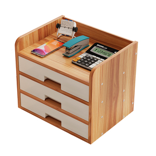 桌面多功能收纳盒办公文件柜家用书桌置物架收纳架多层带抽屉储物柜工位整理架简约创意儿童杂物立式放置小柜
