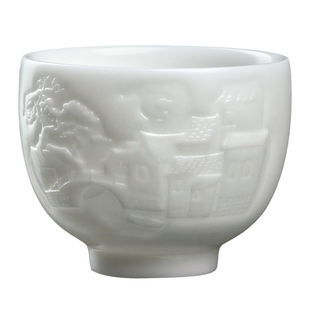妙莲天香陈德根大师手工浮雕主人杯单杯高端陶瓷茶具茶杯家用送礼