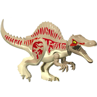 兼容乐高侏罗纪恐龙积木战神巨型棘背龙霸王龙脊龙暴王龙拼装玩具