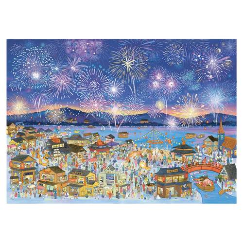 猫的天空之城拼图烟花火夜游成人版2000片高级感难度闪粉平面拼图