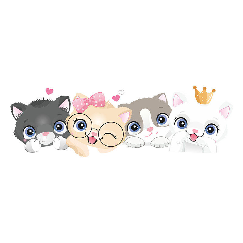 可爱卡通装饰贴猫咪汽车创意电动