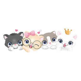 可爱卡通装饰贴猫咪汽车贴纸创意电动摩托遮挡划痕后窗保险杠遮盖