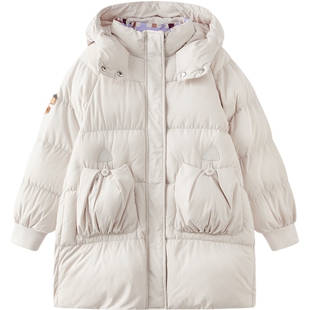 【无氟】MQD童装儿童中长款羽绒服2025冬季新款女童三防连帽外套