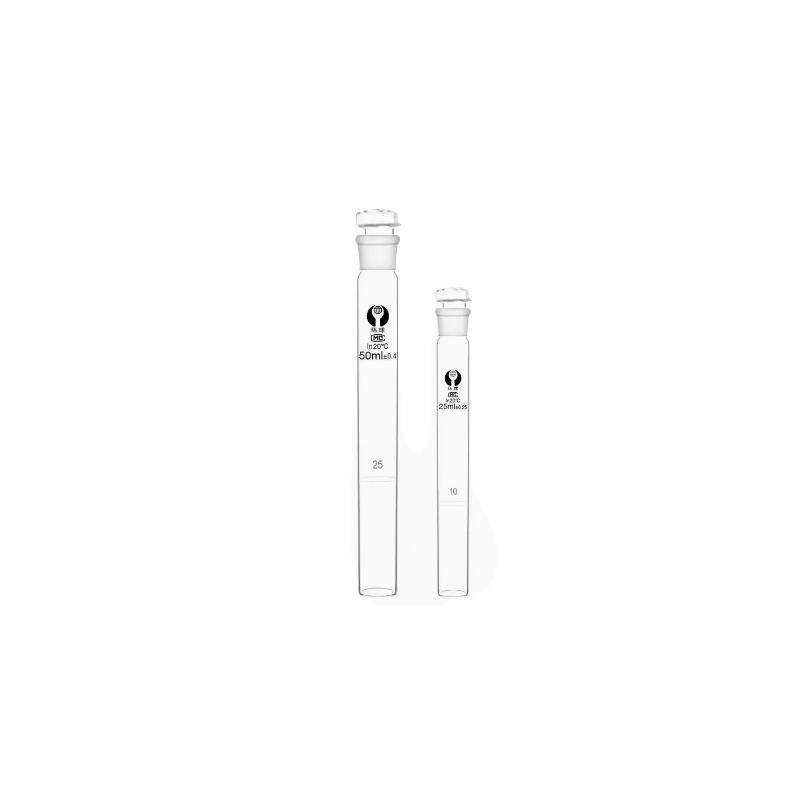 天玻/葵花/环球具塞比色管带刻度10 25 50 100ml纳密度玻璃试管比色管A级可过检 室玻璃器皿化学耗材实验室用