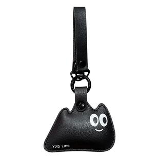 2025年新款皮质黑色猫咪钥匙扣女生书包挂件公仔小饰品钥匙链女款