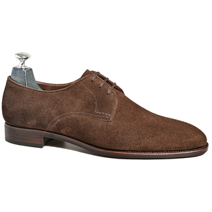 美勋代理 西班牙TLB手工皮鞋男士固特异深棕翻毛德比鞋Derby新款