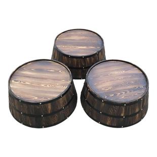 酒桶半桶装饰壁挂实木红酒桶橡木桶盖改装桶底酒吧酒庄道具定做