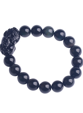 黑曜石貔貅礼物单圈手链现货直销