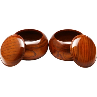 双元 围棋棋罐 实木 楠竹棋篓成人儿童学生初学者五子棋围棋盒子