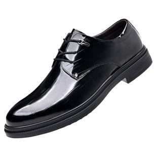 老人头西装皮鞋男商务正装真皮英伦风头层牛皮德比鞋结婚新郎鞋子