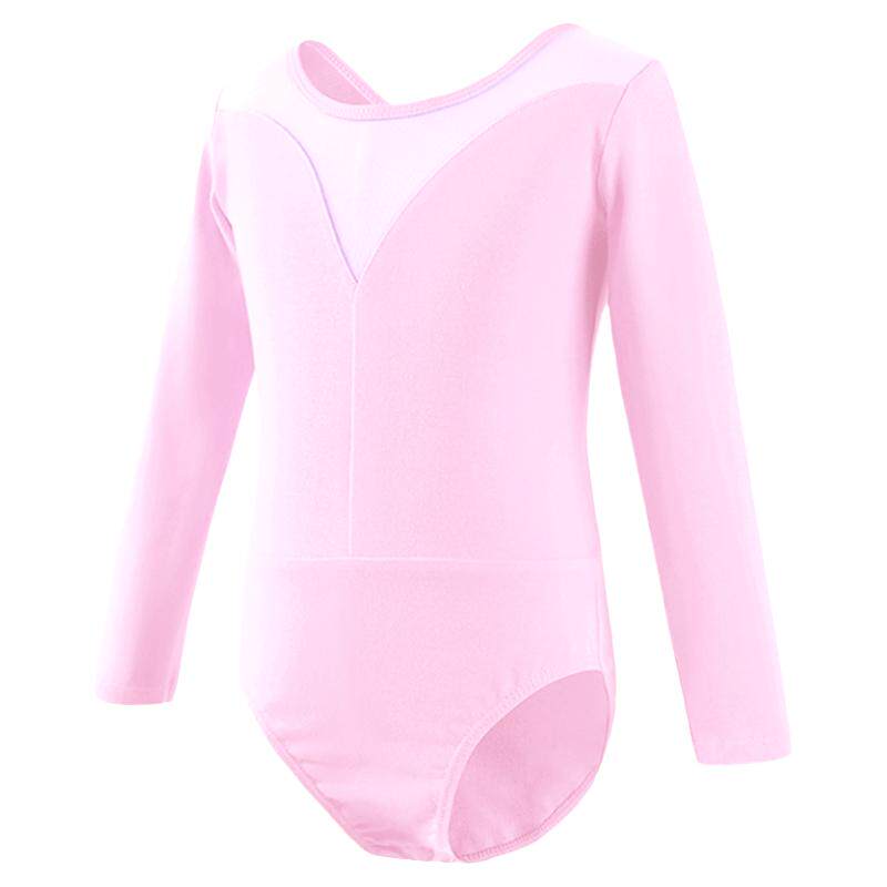 儿童舞蹈服长袖秋冬女童练功服套装粉色跳舞衣服中国舞表演体操服
