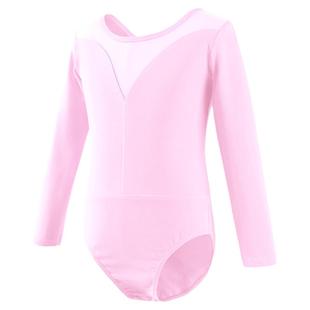 儿童舞蹈服女童长袖练功服粉色网纱芭蕾舞中国舞演出服体操服套装