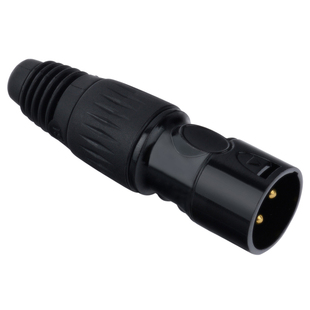 铜针黑色三芯卡侬头发烧专业 麦克风XLR平衡卡农头三芯卡龙头公母