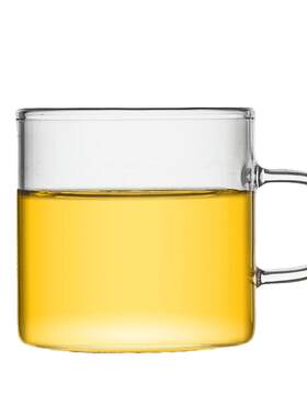 拾茗耐热玻璃彩色把品茗小茶杯