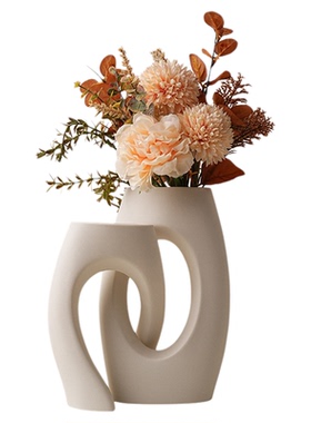 侘寂风陶瓷花瓶摆件客厅插花