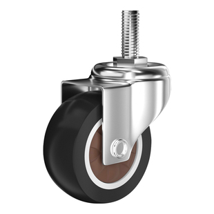 静音万向轮螺纹丝杆刹车家具小轮柜子橡胶轮滑轮滚轮脚轮轱辘轮子