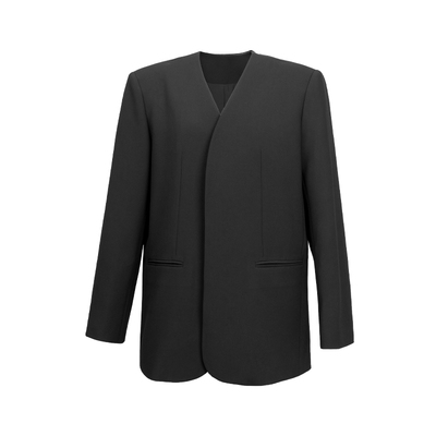 V领无边宽松轮廓纸片人气质西装