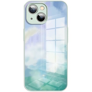 渐变彩绘适用于苹果14Pro手机壳15新款iPhone13Promax高级16玻璃12防摔11小众ins风xr情侣x男女17Pro液态16pm