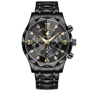 黑武士花花公子男士手表石英表电子多功能夜光防水正品牌礼物腕表