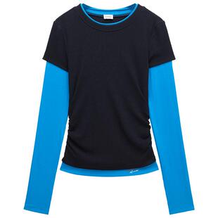 OCHIRLY欧时力 假两件撞色长袖T恤修身上衣内搭女士春装