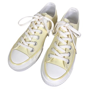 仙女风柠檬黄低帮帆布鞋女ins潮流百搭系带板鞋2026新款休闲女鞋