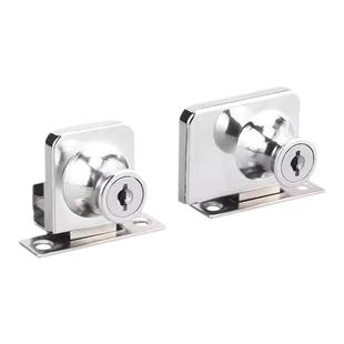 免打孔密码锁酒柜展示柜玻璃门锁单门双门橱柜锯齿锁玻璃门专用锁