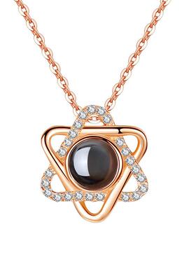 纯银六芒星网红情人节女友项链