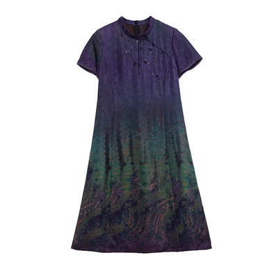 香云纱连衣裙修身气质