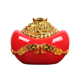 金元宝聚宝盆存钱罐摆件可存可取客厅酒柜玄关装饰品开业乔迁礼品