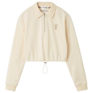 LILY BROWN2025秋冬新品LILY BEAR露腰翻领半拉链卫衣LWCT254052