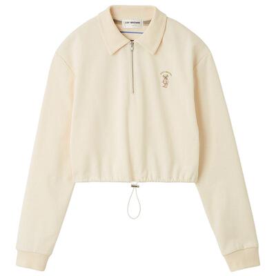 LILYBROWN刺绣翻领半拉链卫衣