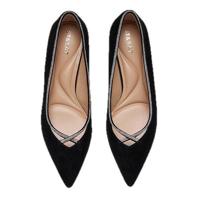 星期六芭蕾女鞋秋季新款尖头细高跟鞋百搭浅口单鞋SSC3111096