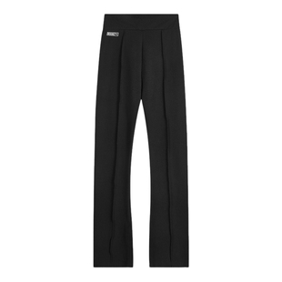 PUMA彪马ROSE联名修身开衩喇叭裤2025秋冬女针织长裤 635156-01