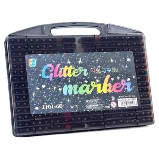 闪光笔软头闪光马克笔学生儿童美术专用不透色可叠色补色带闪粉画画笔手账荧光笔24色幼儿园36色绘画笔手账笔