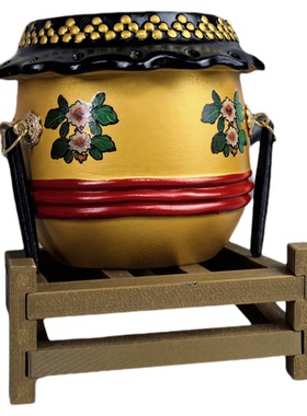 万狮兴南狮鼓树脂桌面摆件