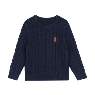 小O宝童装 宝宝打底毛衣女内搭麻花2025冬装女童针织衫加厚毛线衣