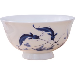 碗家用景德镇4.5寸吃饭高脚碗米饭碗6寸创意泡面碗骨瓷青花瓷餐具