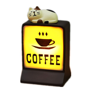 zakka日式氛围感酒吧黑猫灯牌咖啡店小夜灯亚克力发光摆件LED灯饰