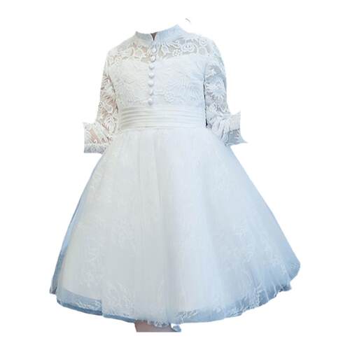 儿童礼服公主裙女童高端白色小女孩花童婚礼生日主持人演出服秋季