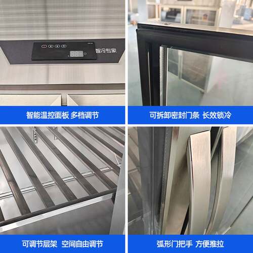冷藏展示柜大双门大三门串串烧烤菜品便利店玻璃门立式保鲜柜冷柜