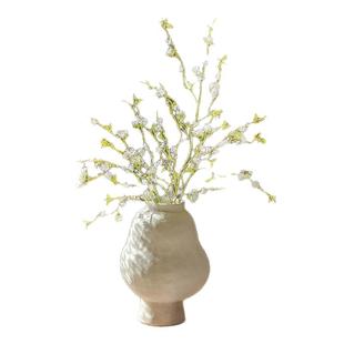 掬涵仿真绿植飘雪假花雪柳柳枝藤条清新嫩芽插花客厅装饰摆件花艺