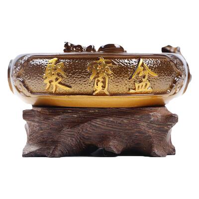 变色茶宠摆件聚宝盆茶玩