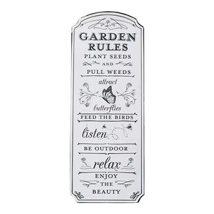 森得源Garden Rules入户欢迎牌户外花园挂牌装饰墙面壁挂铁艺门牌