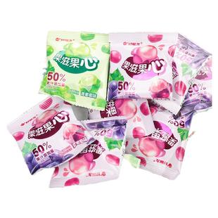 好丽友果滋果心剥皮软糖爆浆果汁夹心QQ糖橡皮糖扒皮糖果500g散称