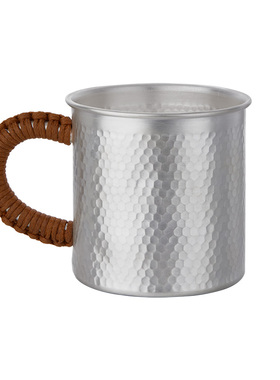 S999足银素纹藤编把手茶杯