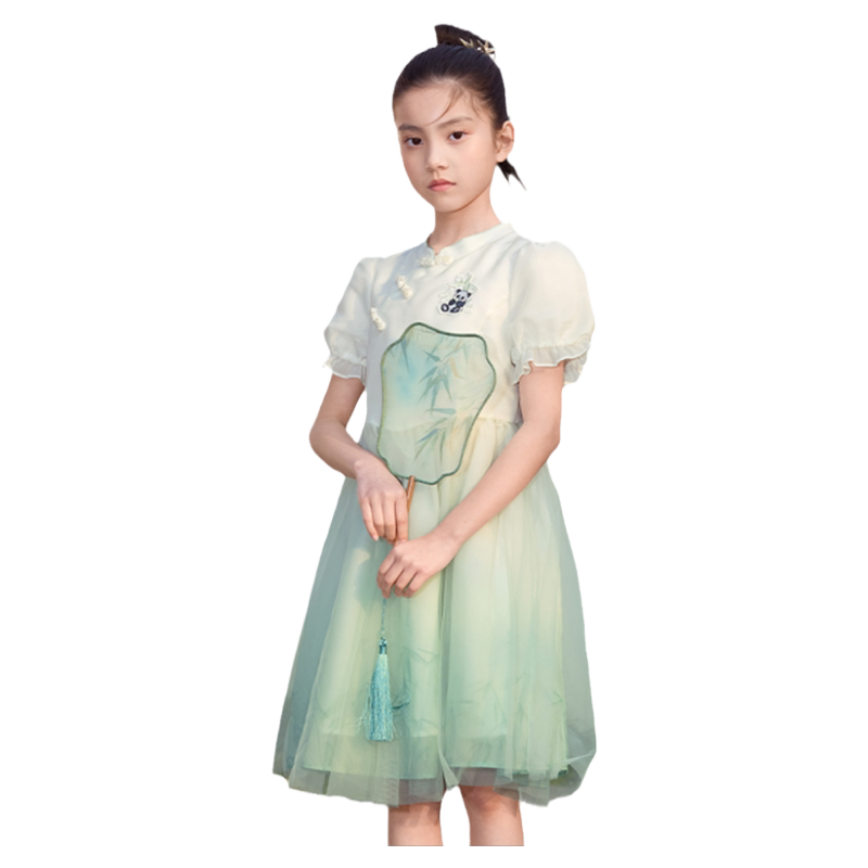 巴拉巴拉女童连衣裙大童国风汉服纱裙儿童时尚裙子夏季新款童装薄