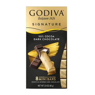 进口Godiva歌帝梵巧克力排块8条独立装72%黑巧牛奶海盐可可脂零食