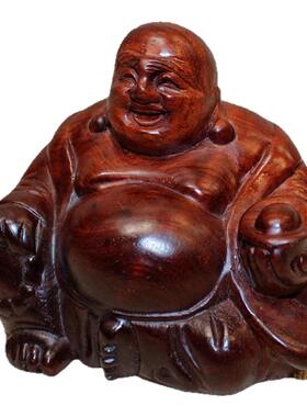 汽车摆件红木花梨木中式弥勒佛