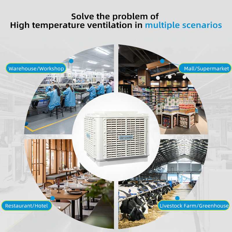 跨境壁挂式商用工业冷风机水冷风扇变频AirCooler源头工厂大功率