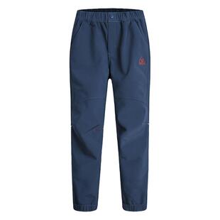 儿童软壳裤加绒冬季男童冲锋裤女一体绒防风防水裤滑雪户外登山裤